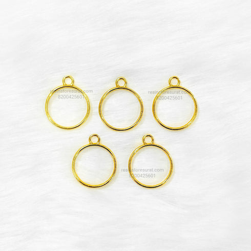 Small Gold Round Bezel - 5 Pcs
